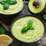 Chilled Lemon Basil Avocado Soup