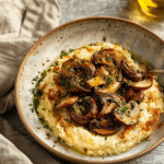 Crispy Roasted Mushrooms with Creamy Grits