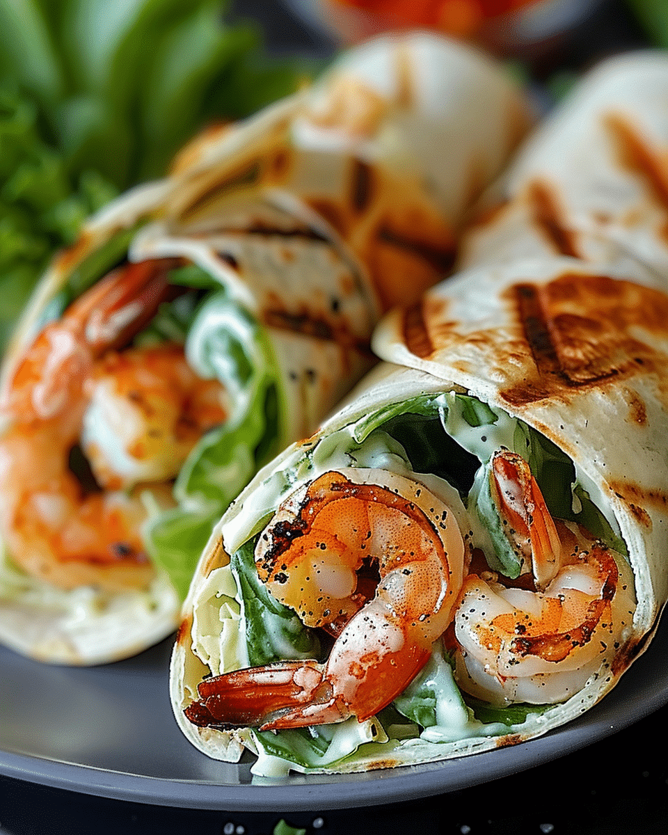 Grilled Shrimp Caesar Wraps