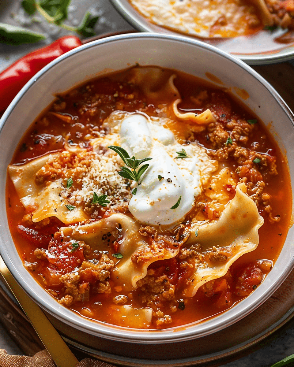 Comforting Vegetarian Lasagna Soup Recipe