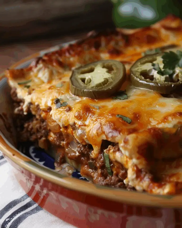 Baked Beef Chiles Rellenos Cecake