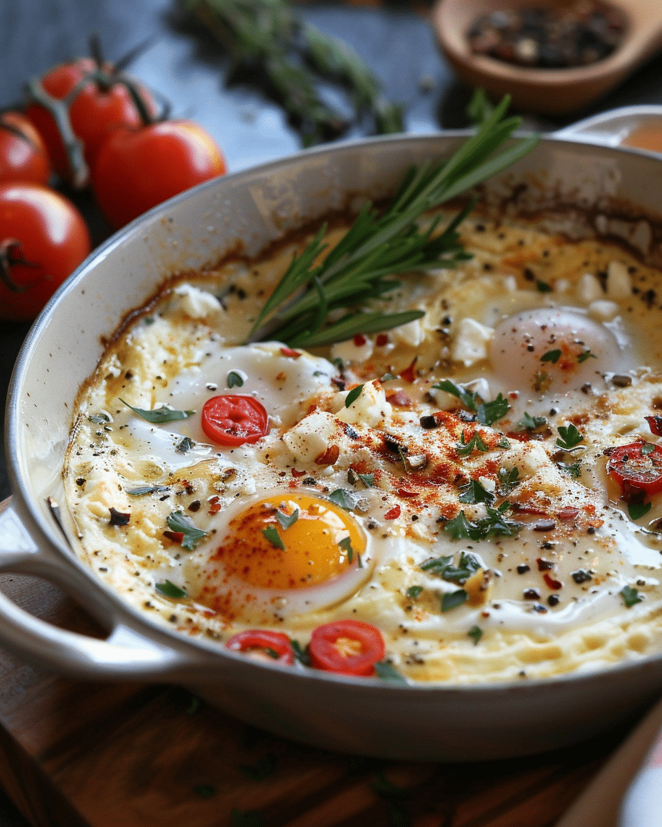 Baked Feta Eggs