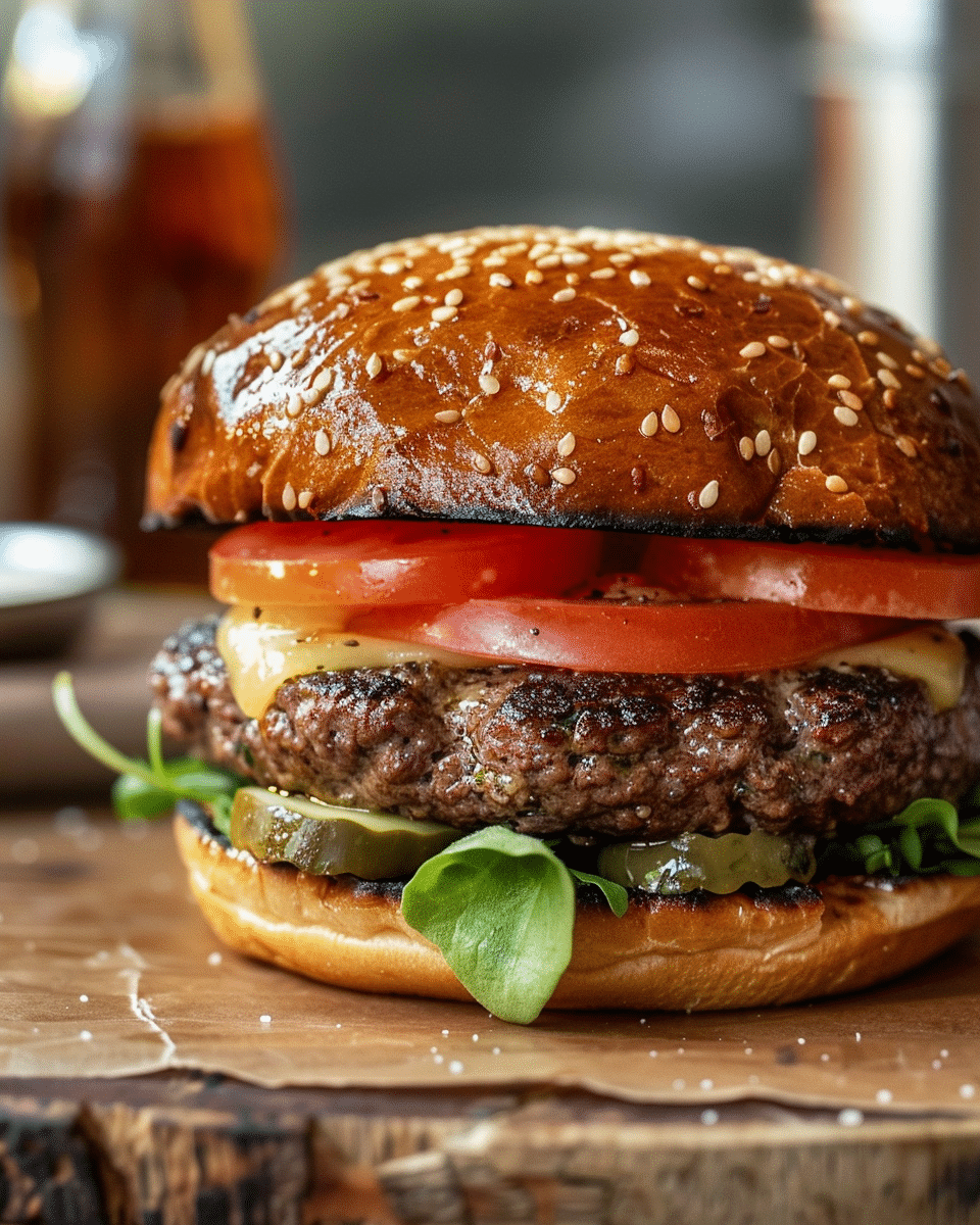 Beef and Bulgur Wheat Cheeseburger