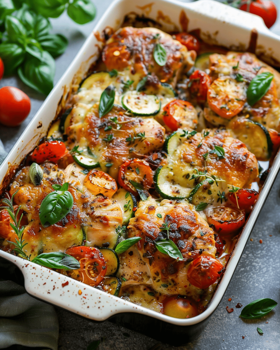 Best Mediterranean Chicken Zucchini Bake Recipe