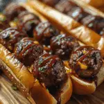 Bourbon BBQ Beef Cheeseburger Meatball Subs