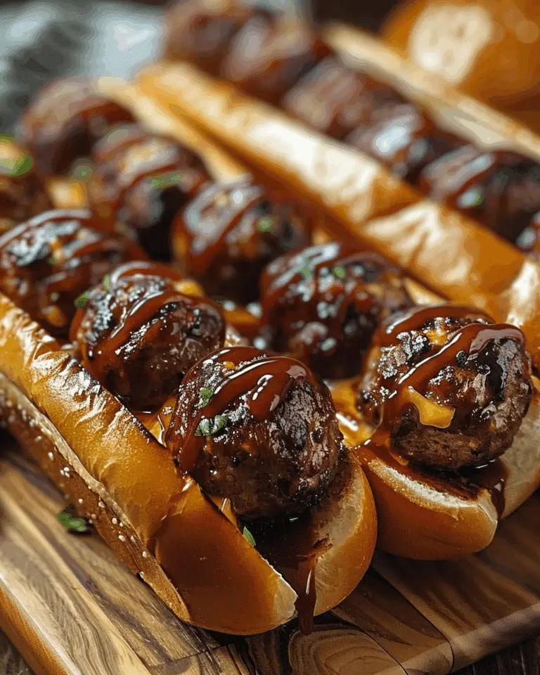 Bourbon BBQ Beef Cheeseburger Meatball Subs