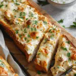Chicken Alfredo Garlic Bread