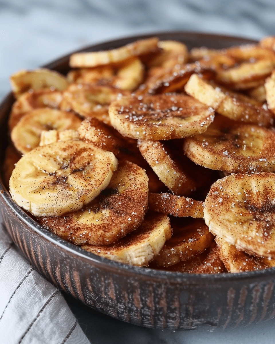Cinnamon Sugar Air Fryer Banana Chips