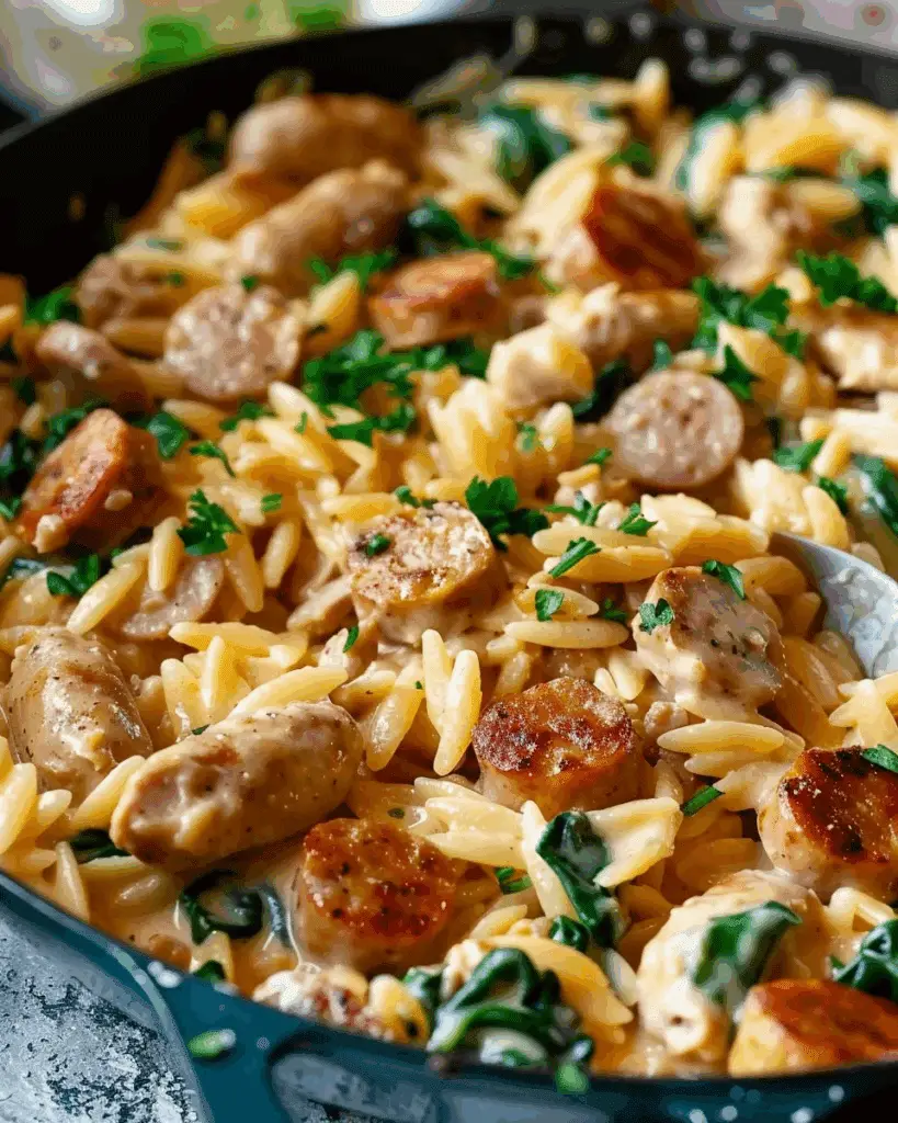 Creamy Chicken Sausage Orzo