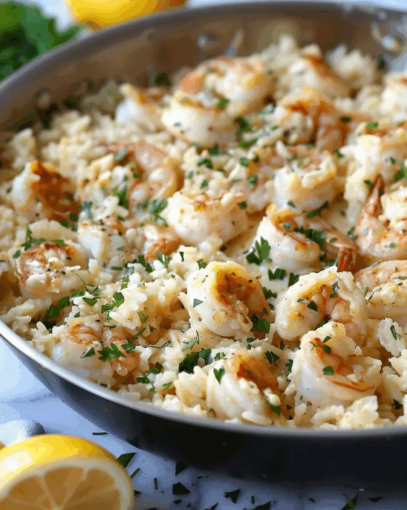 Creamy Chicken Scampi with Garlic Parmesan Rice