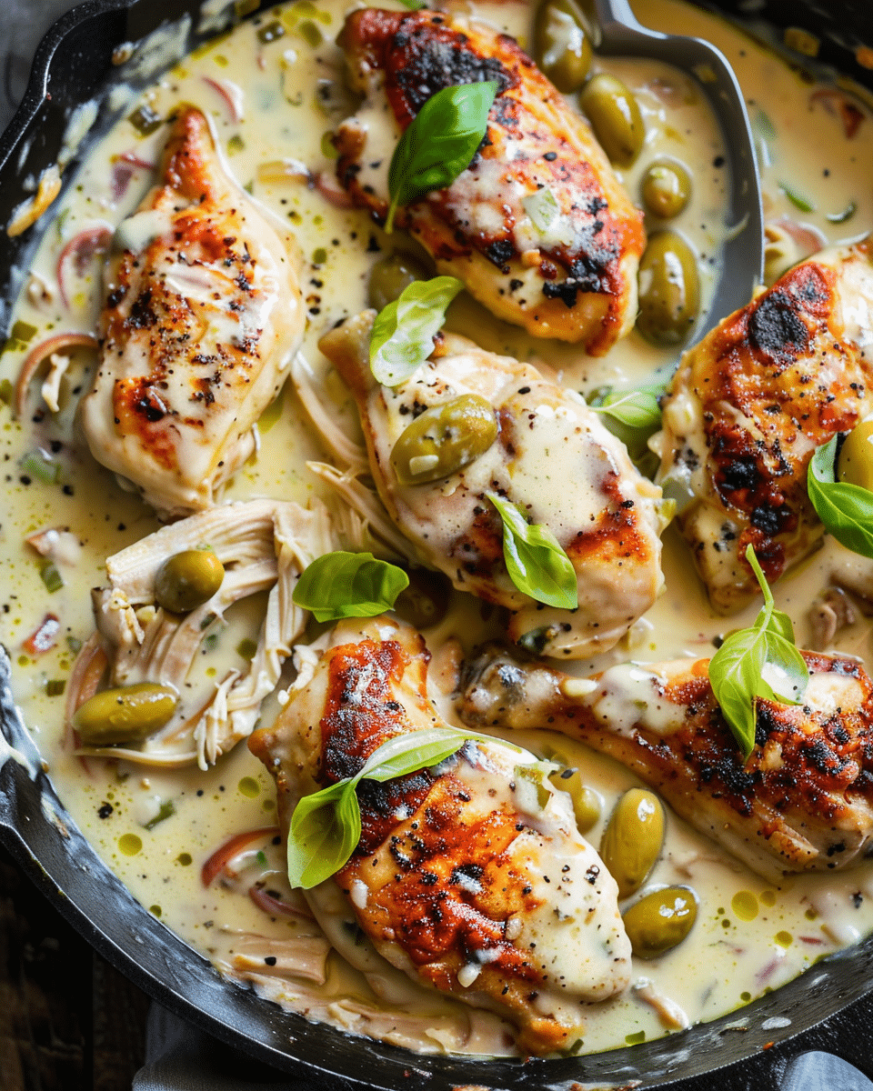 Creamy Pepperoncini Chicken Skillet