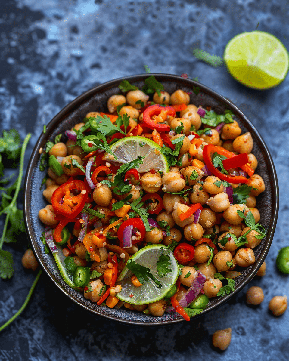 Crispy Chili Lime Chickpea Salad