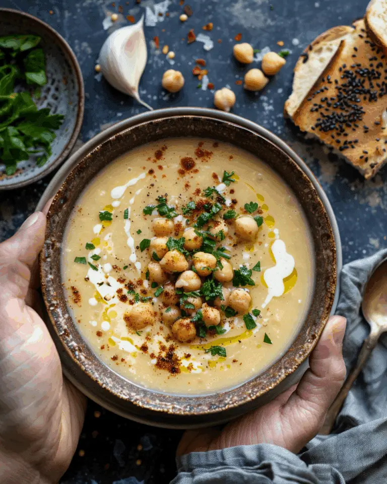 Easy Garlic Chickpea Soup