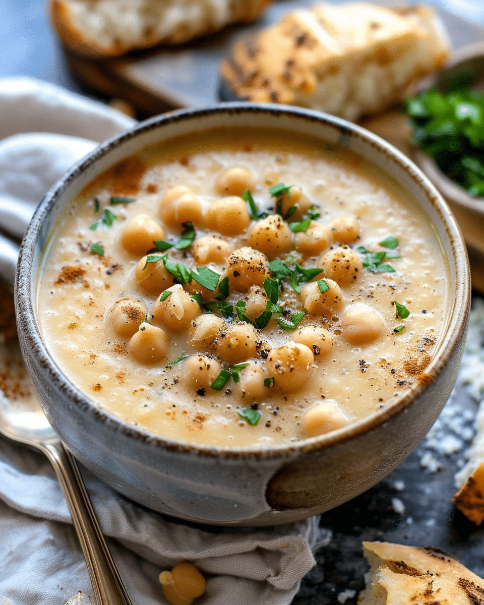 Easy Garlic Chickpea Soup