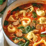 Easy Sausage Spinach Tortellini Soup