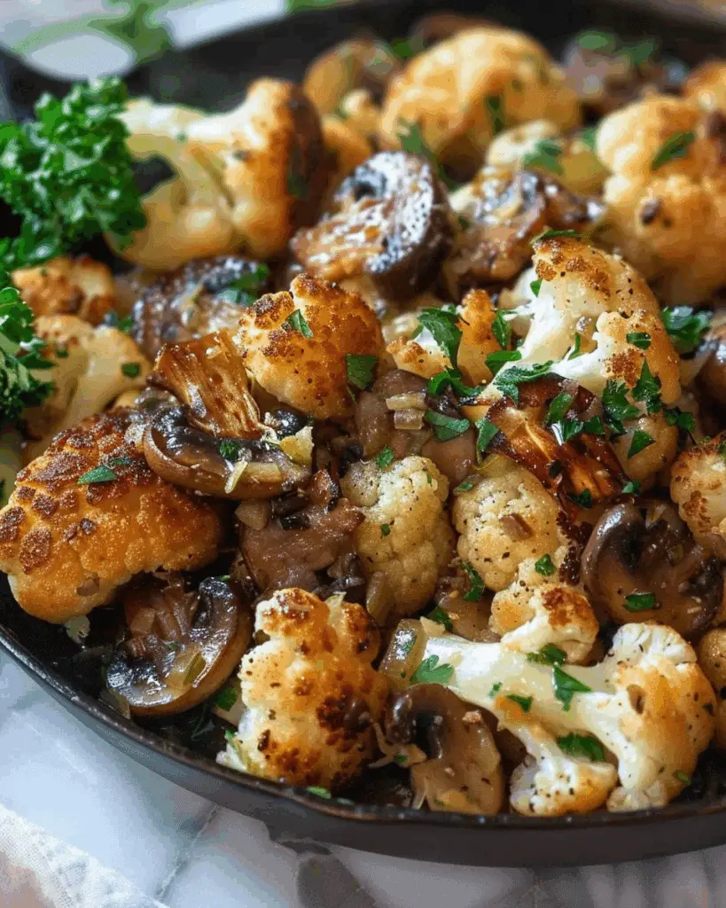 Garlic Butter Mushroom Cauliflower Skillet