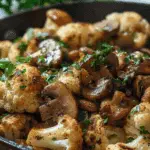 Garlic Butter Mushroom Cauliflower Skillet