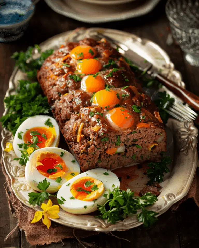 German Meatloaf with Hard-Boiled Eggs