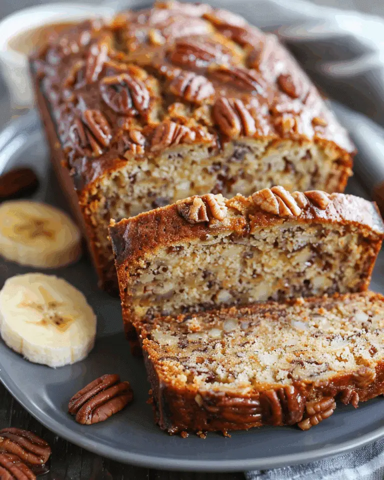 Greek Yogurt Banana Bread with Brown Sugar Pecan Glaze Recipe