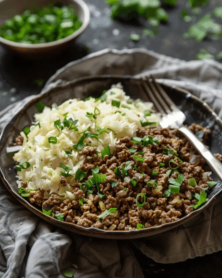 Ground Beef and Chopped Cabbage