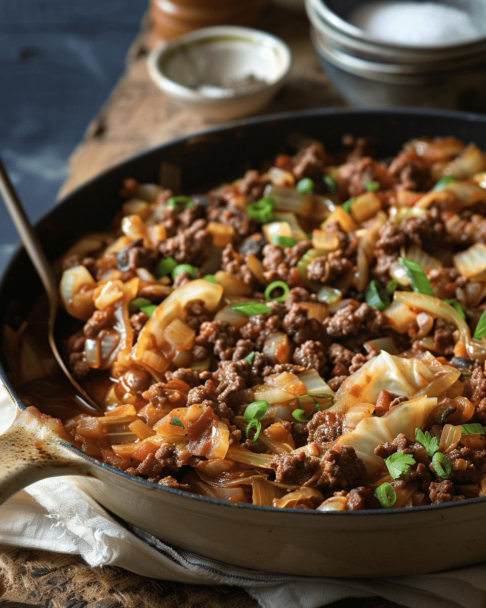 Ground Beef and Chopped Cabbage