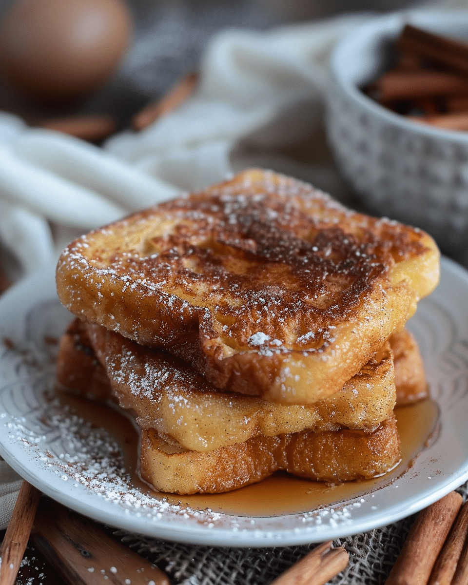 Hawaiian Roll French Toast with Cinnamon Sugar