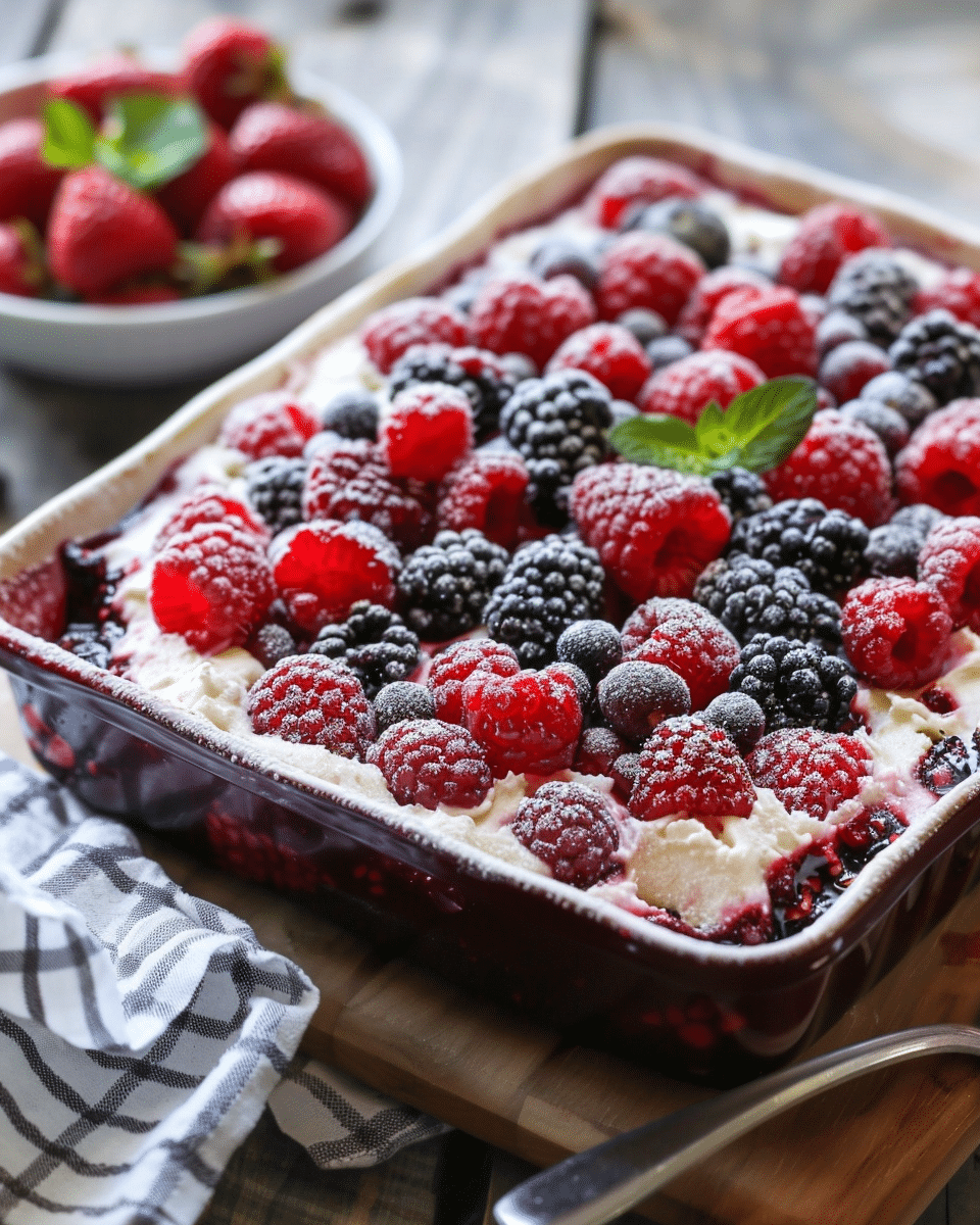 High Protein Triple Berry Bake