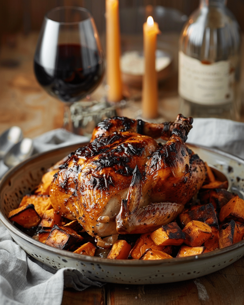 Maple Roasted Chicken with Sweet Potatoes