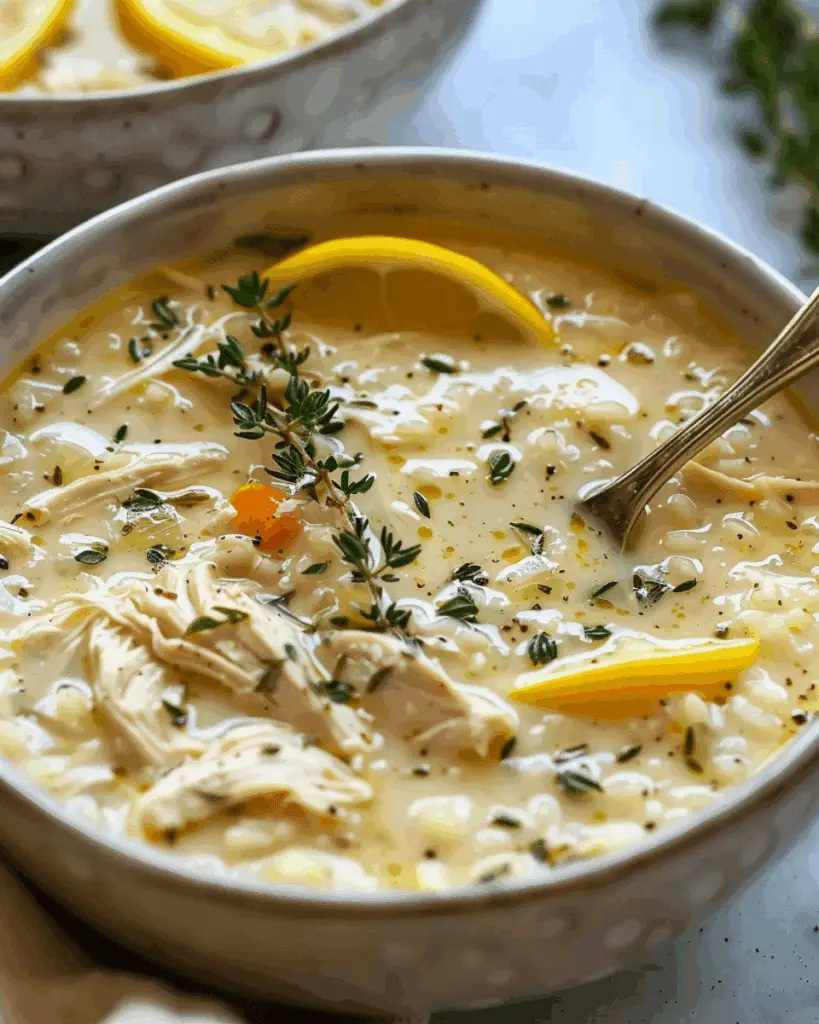 Mediterranean Lemon Chicken Soup