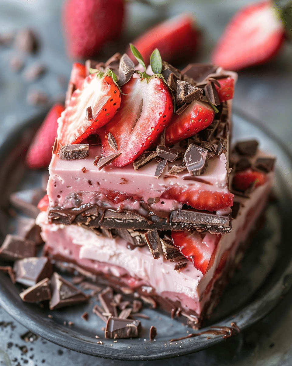 No-Bake Strawberry Chocolate Dessert Bars