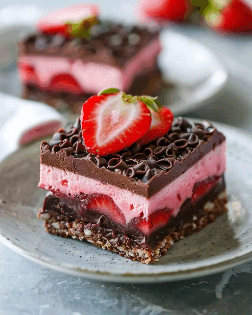 No-Bake Strawberry Chocolate Dessert Bars