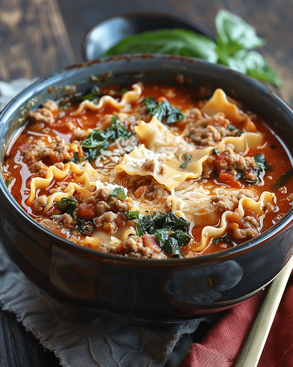 One Pot Lasagna Soup Recipe