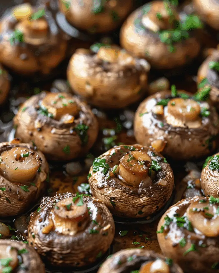 Roasted Garlic and Herb Button Mushrooms