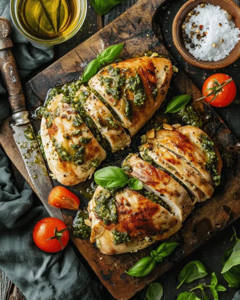 Stuffed Chicken Breast with Basil Pesto