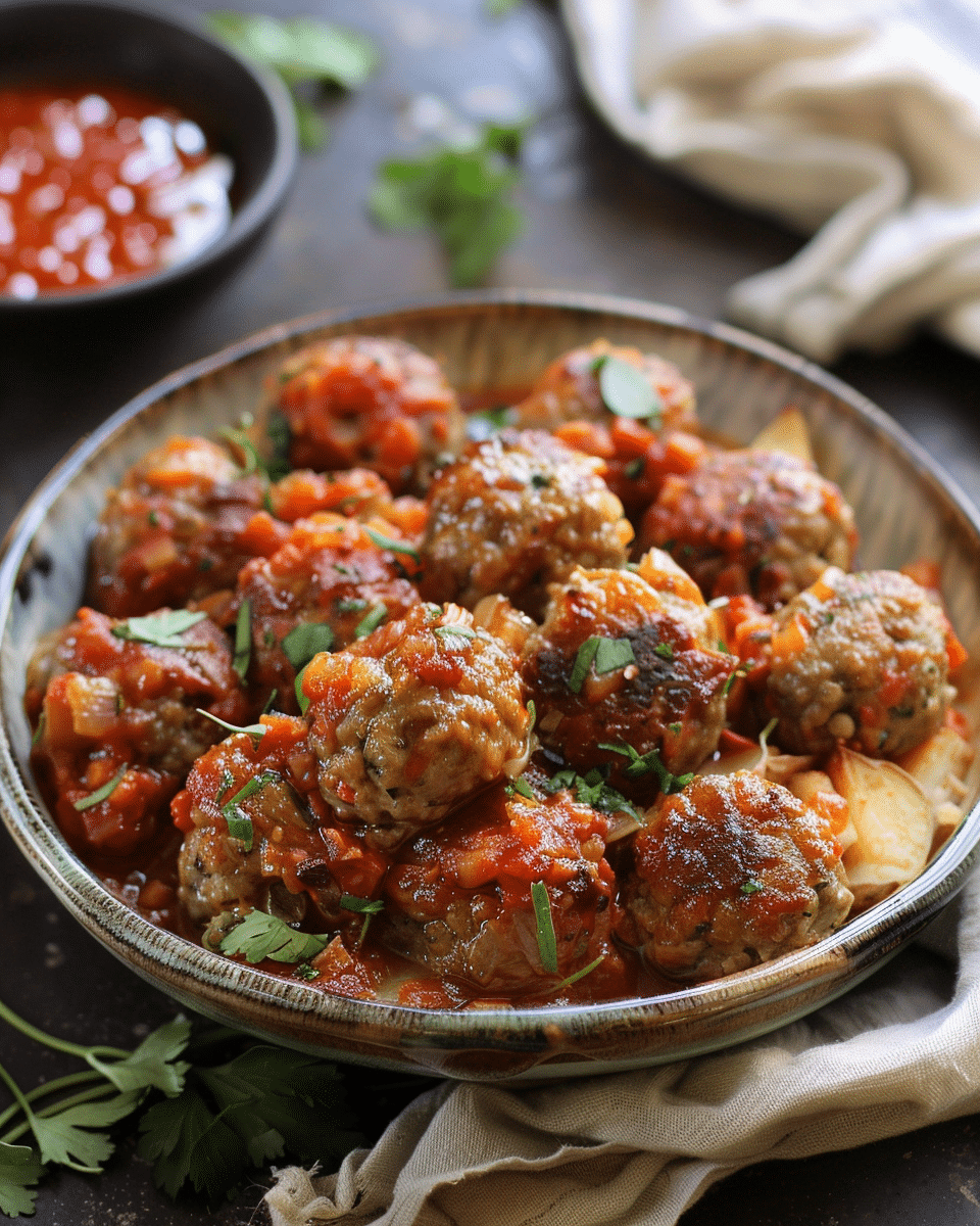 Stuffed Meatballs and Potato Toppings Recipe