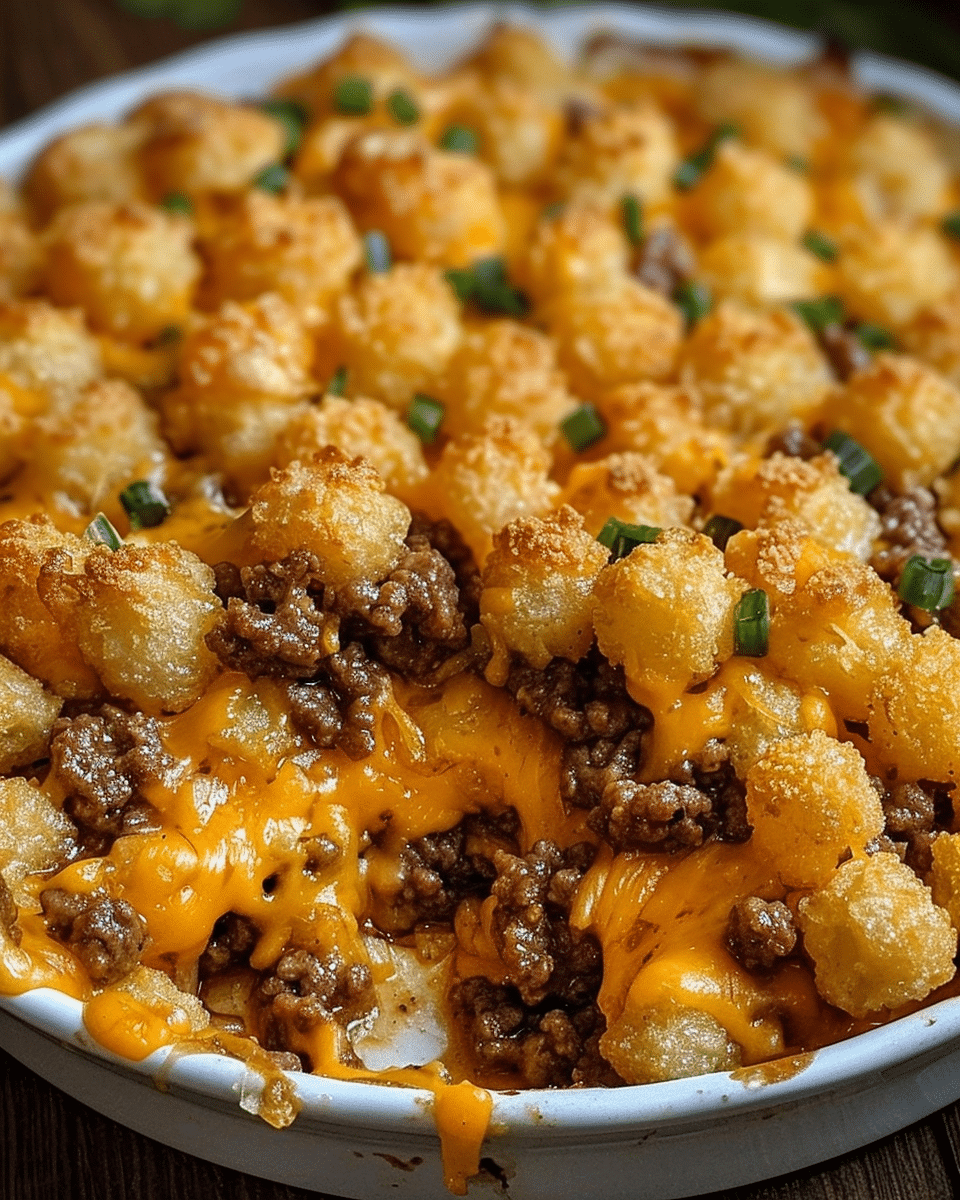 Tater Tot Casserole with Ground Beef