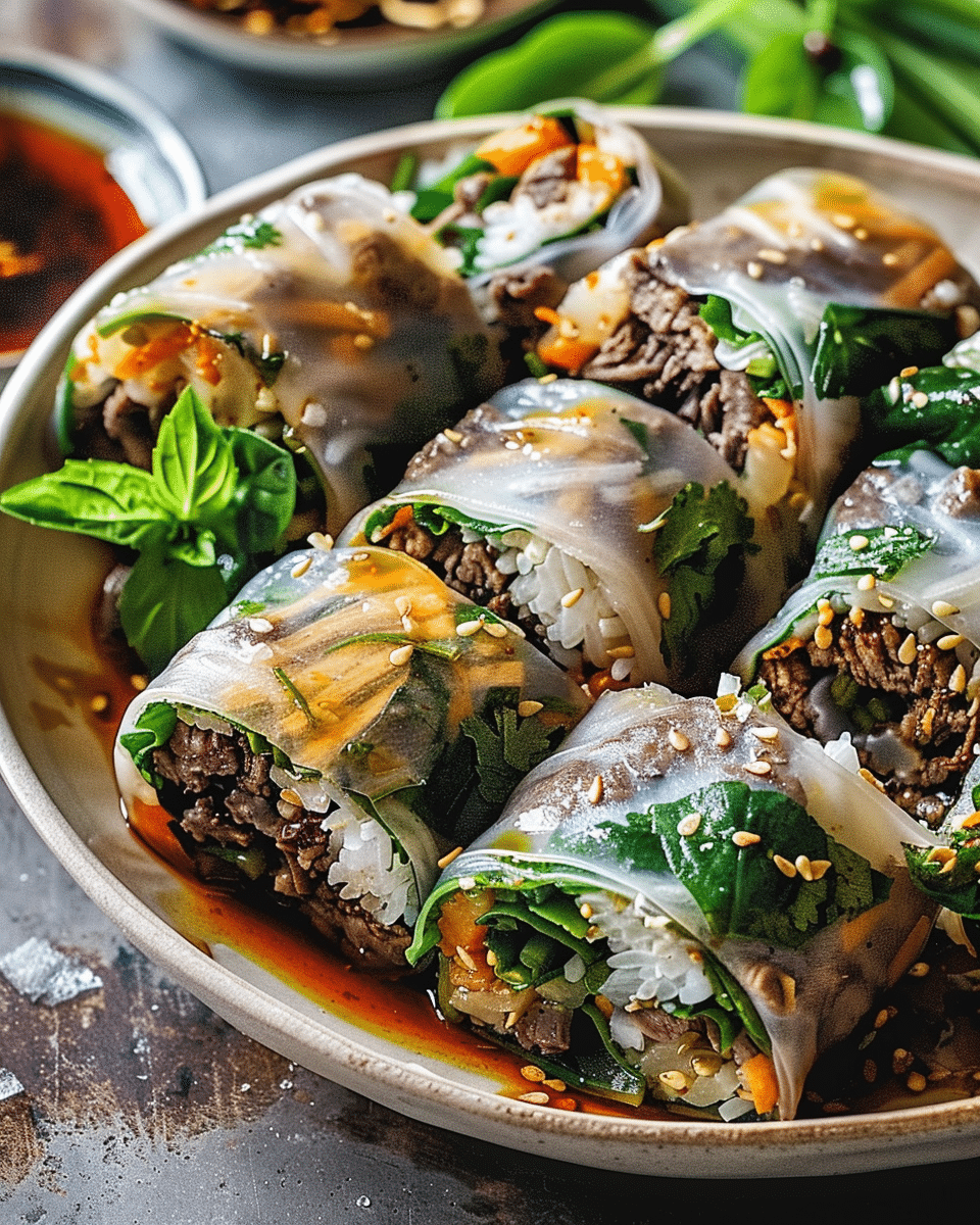Thai Basil Beef Rolls Recipe