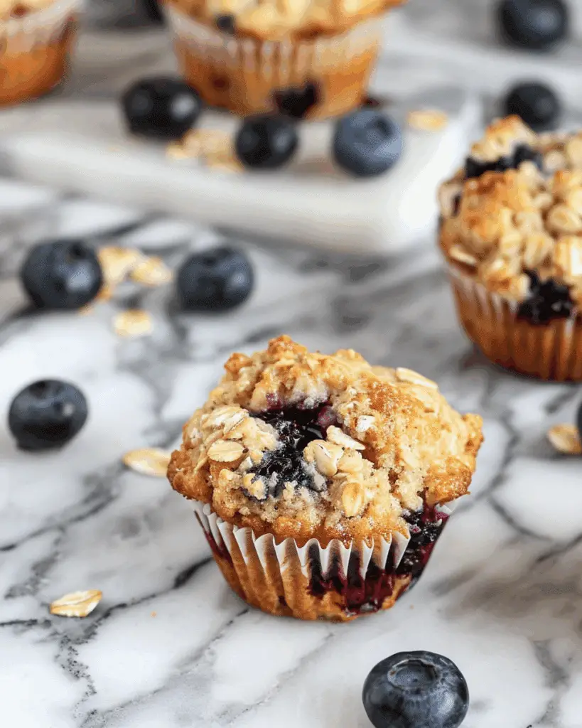 Banana Blueberry Oatmeal Muffins