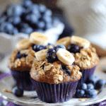 Banana Blueberry Oatmeal Muffins