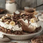 Banana Peanut Butter Pretzel Pie with Chocolate
