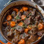 Classic French Beef Stew with Carrots and Bouquet Garni