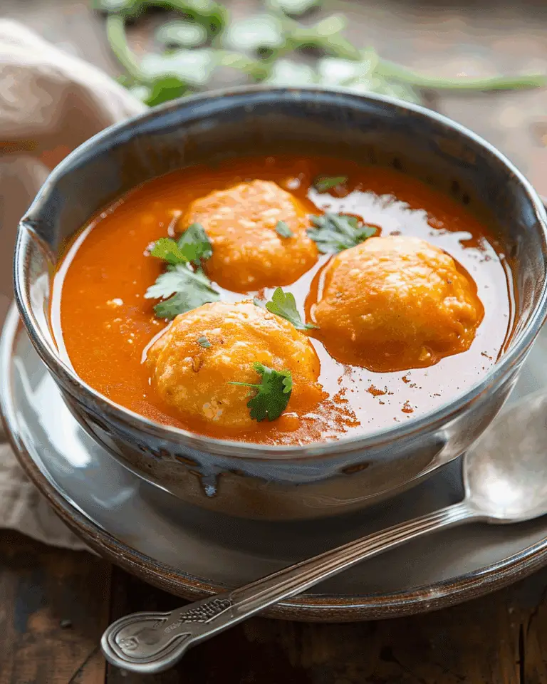 Mexican Tomato Soup with Corn Dumplings