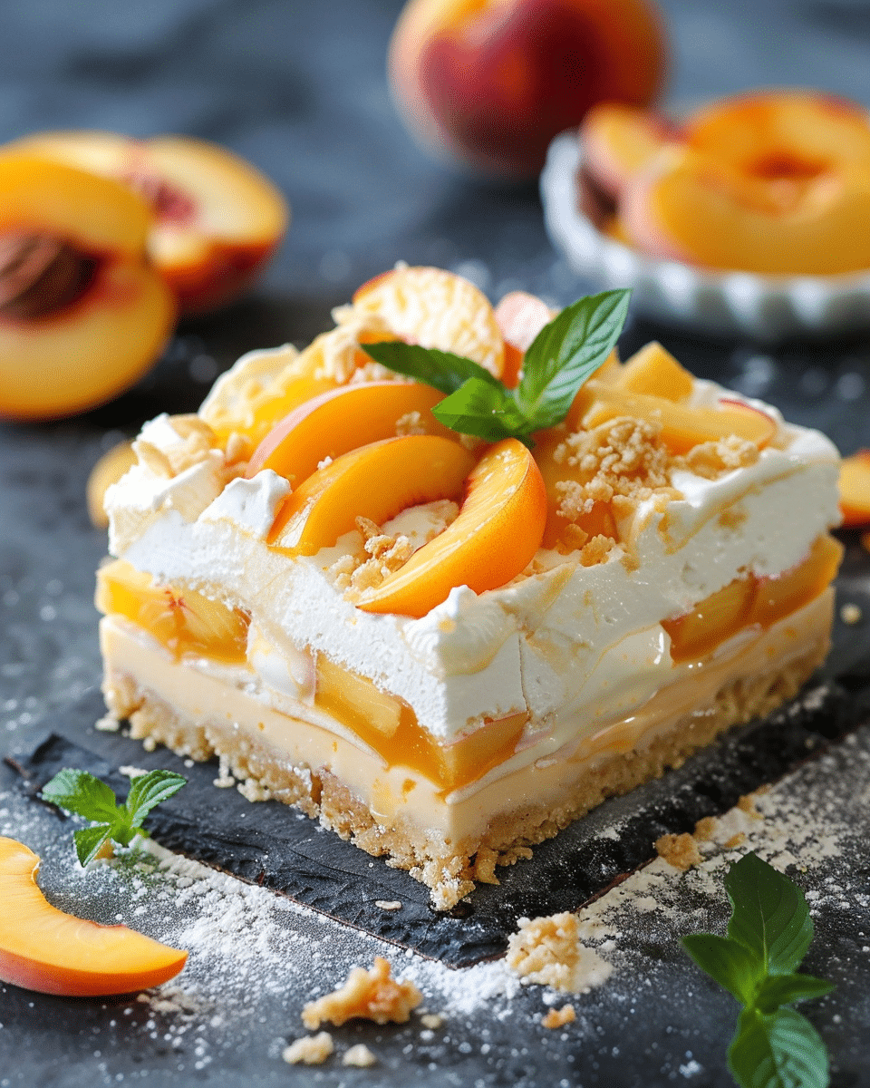 No-Bake Peaches and Cream Bars Recipe
