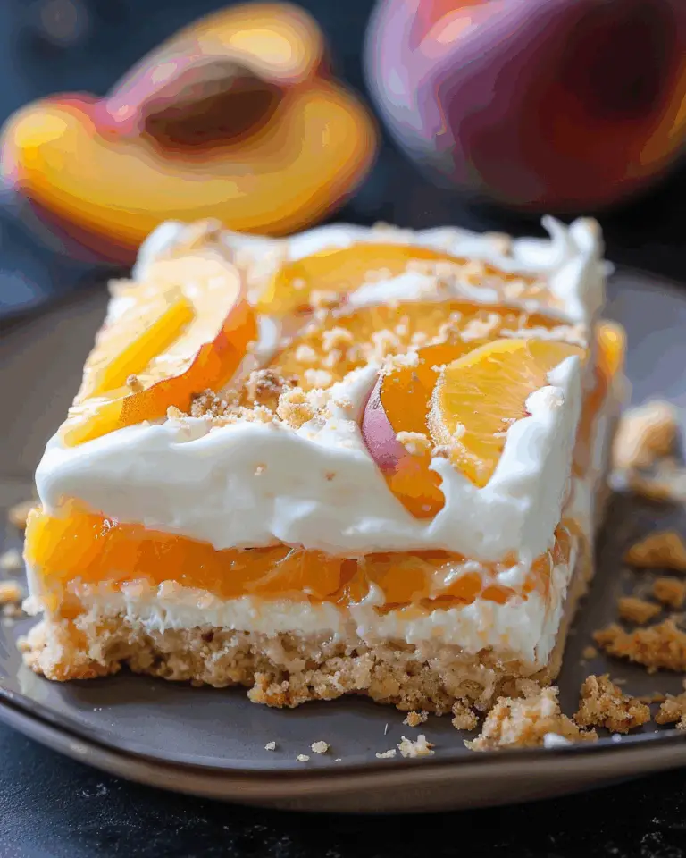 No-Bake Peaches and Cream Bars Recipe