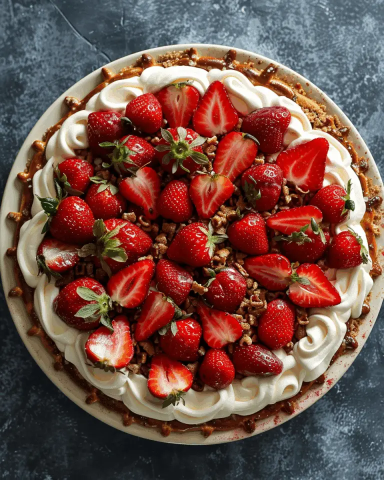No-Bake Strawberry Pretzel Pie