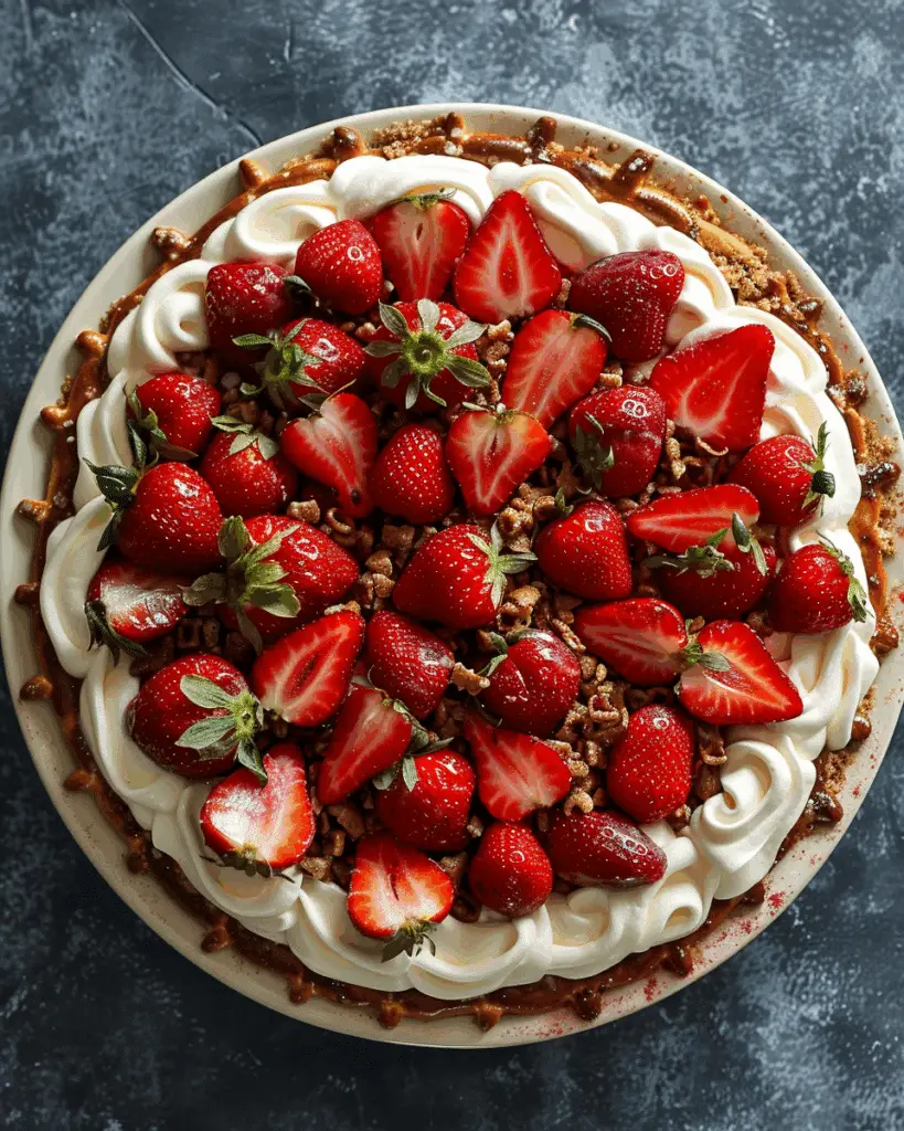 No-Bake Strawberry Pretzel Pie