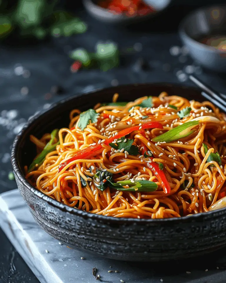 Sweet and Spicy Korean Stir Fry Noodles Recipe
