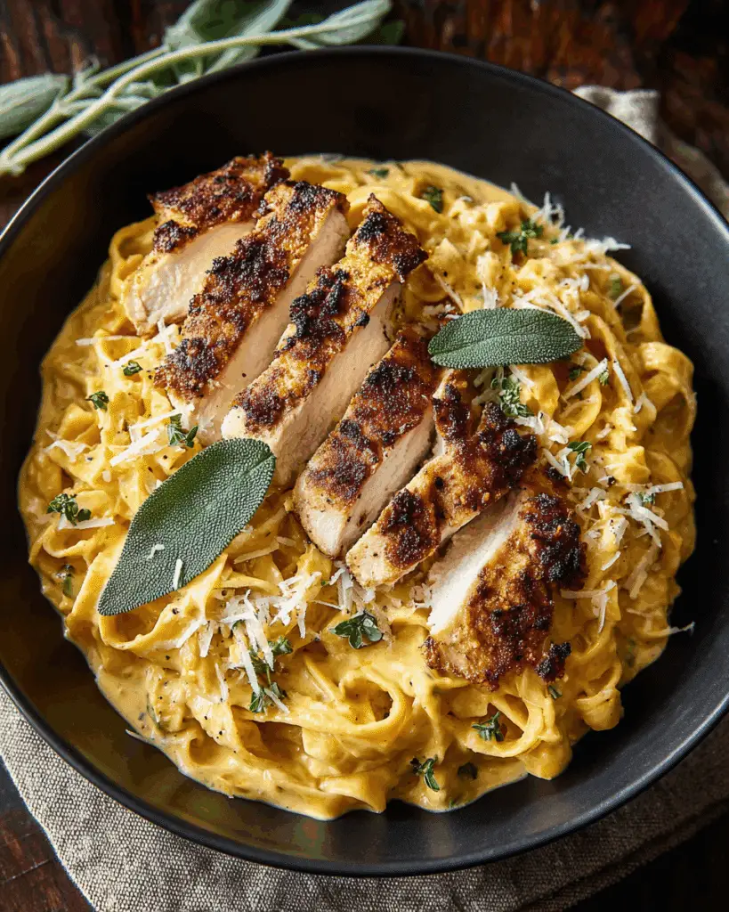 """Pumpkin Sage Chicken Alfredo Recipe