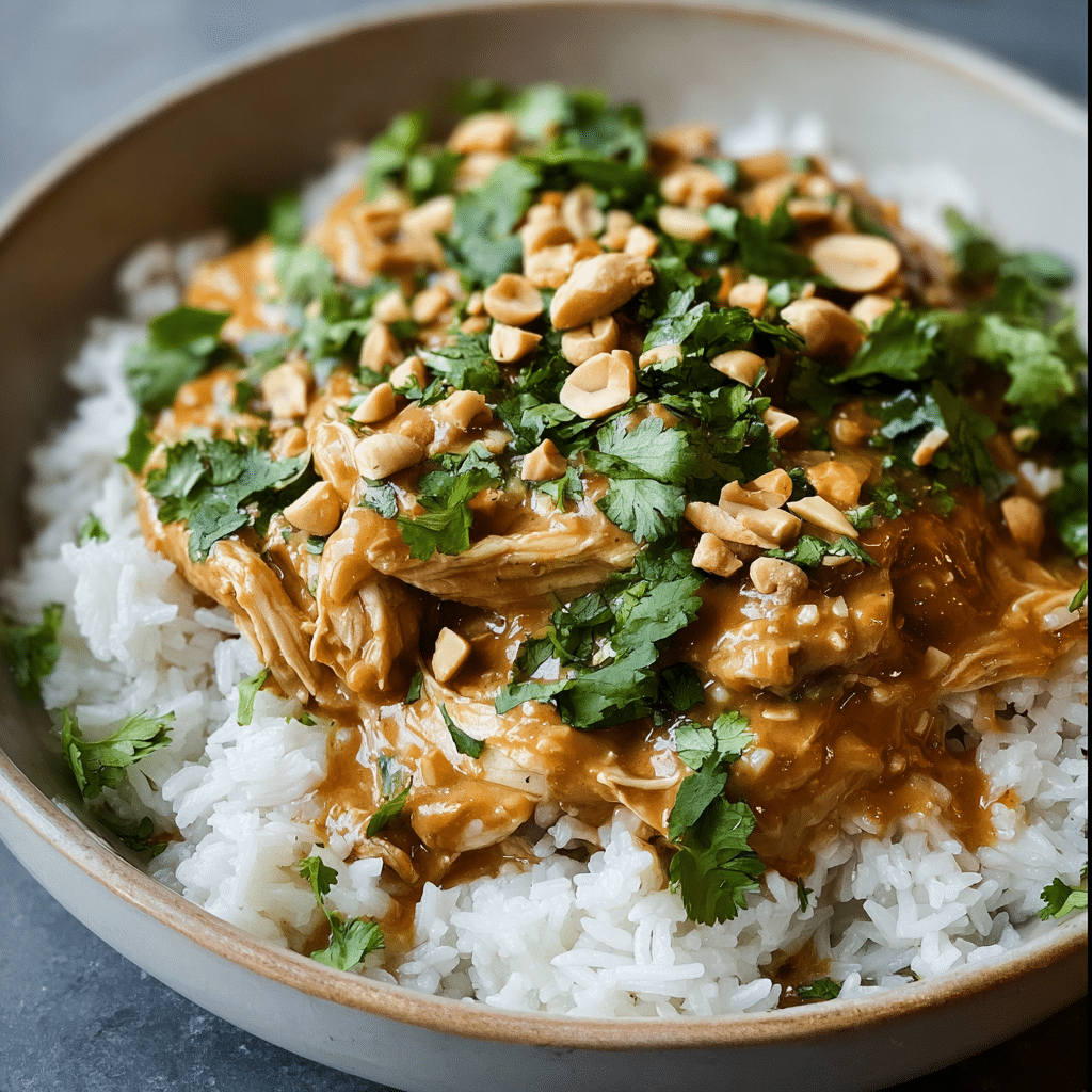 Thai Peanut Chicken (Slow Cooker Recipe) Recipe - Recipe Image