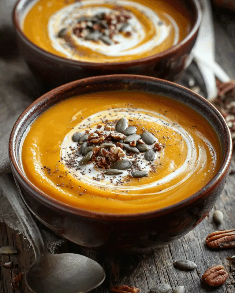 Cozy Spicy Butternut & Sweet Potato Soup